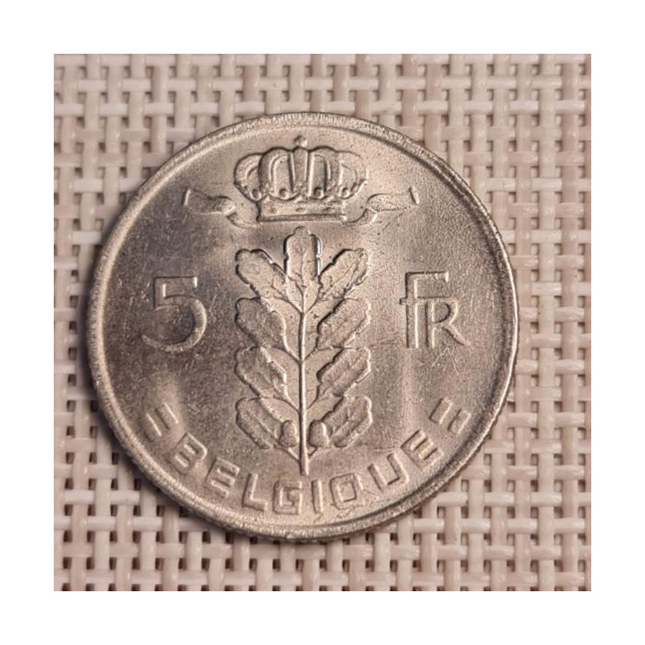 Belgium 5 Francs 1969 KM-134 VF