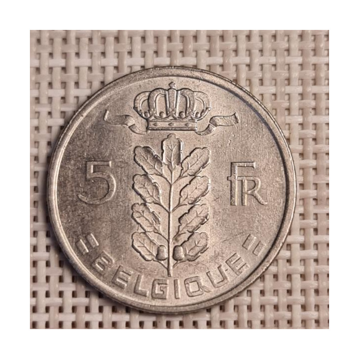 Belgium 5 Francs 1975 KM-134 VF