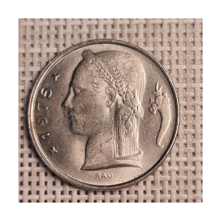 Belgium 5 Francs 1975 KM-134 VF