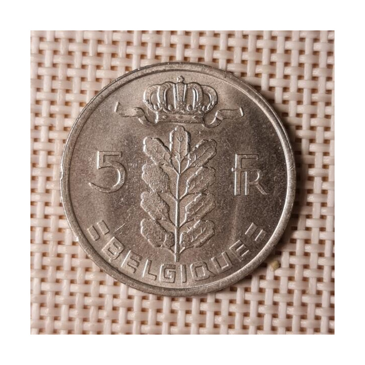 Belgium 5 Francs 1977 KM-134 VF