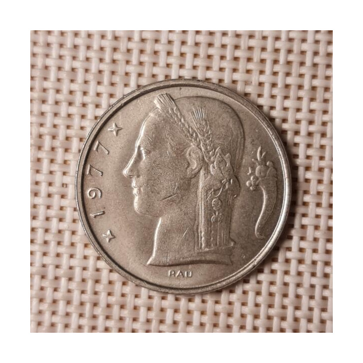 Belgium 5 Francs 1977 KM-134 VF