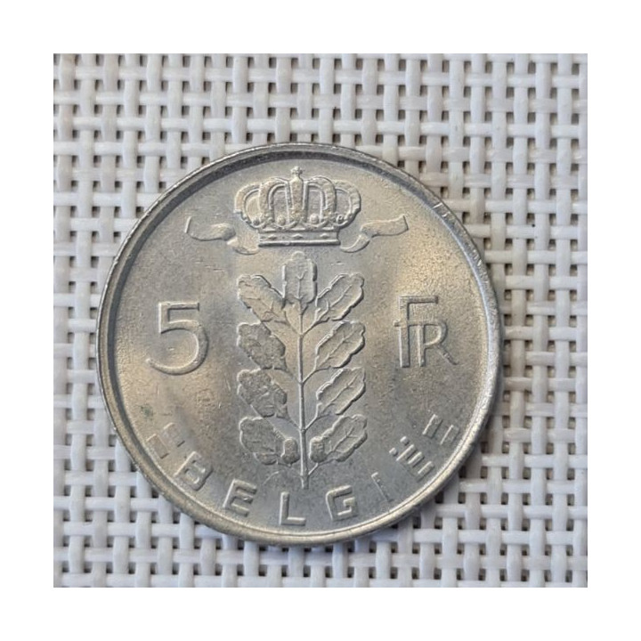 Belgium 5 Francs 1974 KM-135 XF