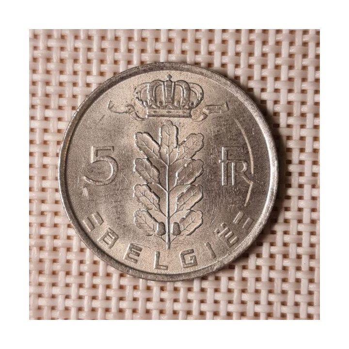 Belgium 5 Francs 1975 KM-135 VF