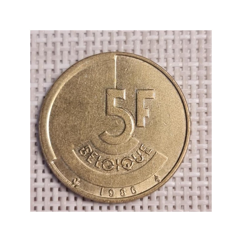 Belgium 5 Francs 1986 KM-163 VF