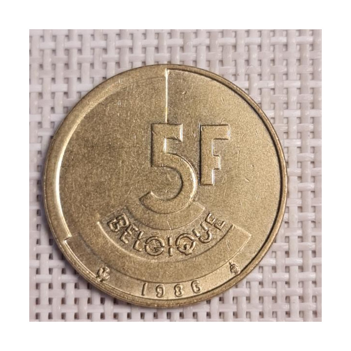 Belgium 5 Francs 1986 KM-163 VF