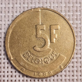 Belgium 5 Francs 1988 KM-163 VF