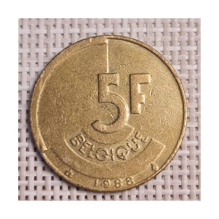 Belgium 5 Francs 1988 KM-163 VF