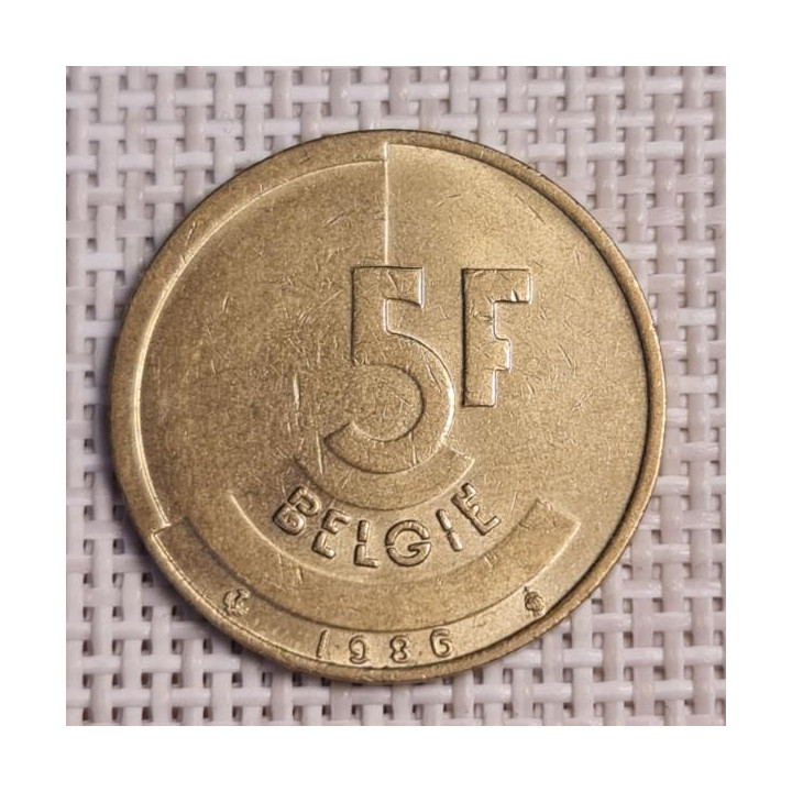 Belgium 5 Francs 1986 KM-164 VF