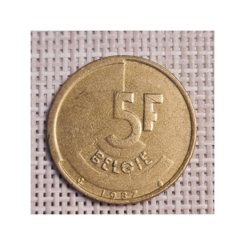 Belgium 5 Francs 1987 KM-164 VF