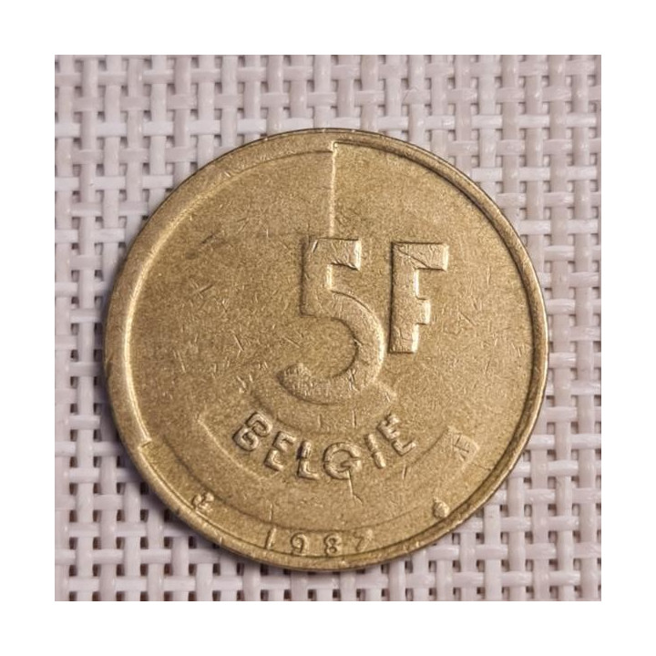 Belgium 5 Francs 1987 KM-164 VF