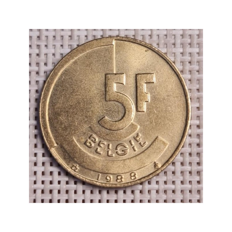 Belgium 5 Francs 1988 KM-164 VF