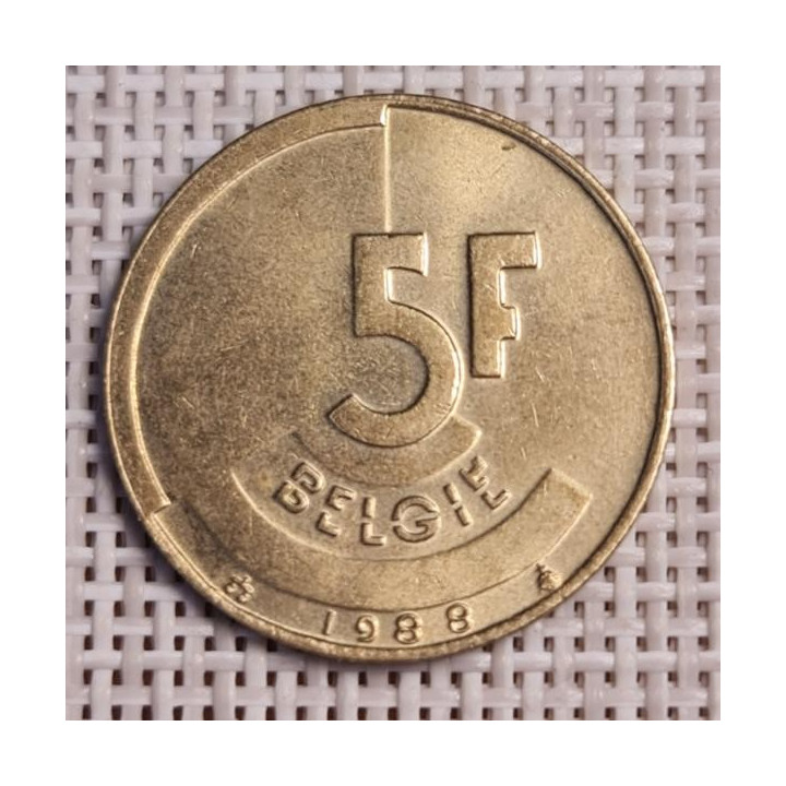Belgium 5 Francs 1988 KM-164 VF
