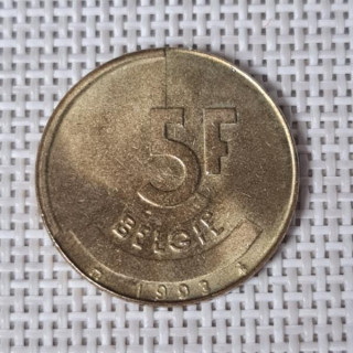 Belgium 5 Francs 1993 KM-164 VF