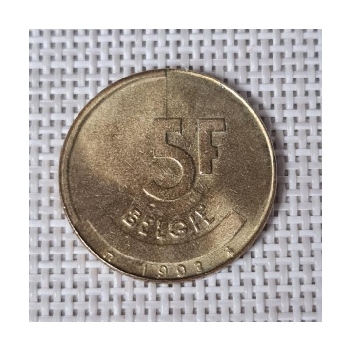 Belgium 5 Francs 1993 KM-164 VF