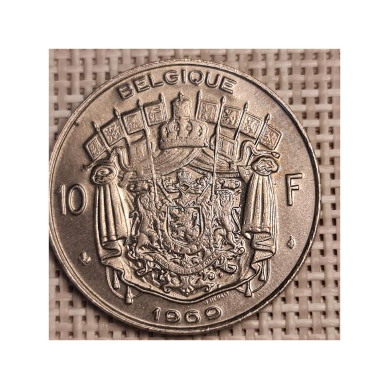 Belgium 10 Francs 1969 KM-155 XF