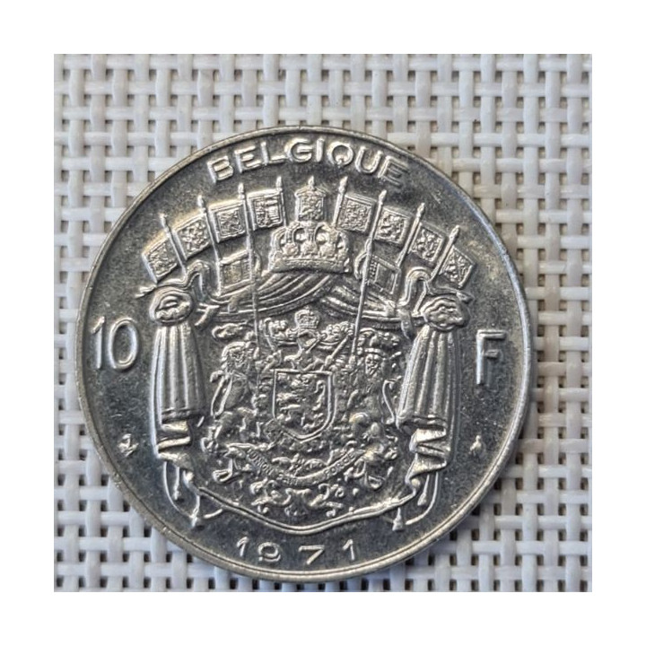 Belgium 10 Francs 1971 KM-155 XF