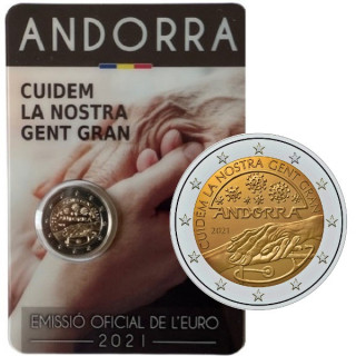 Andorra 2 Euro 2021 "Our Elderly" BU (Coin Card)