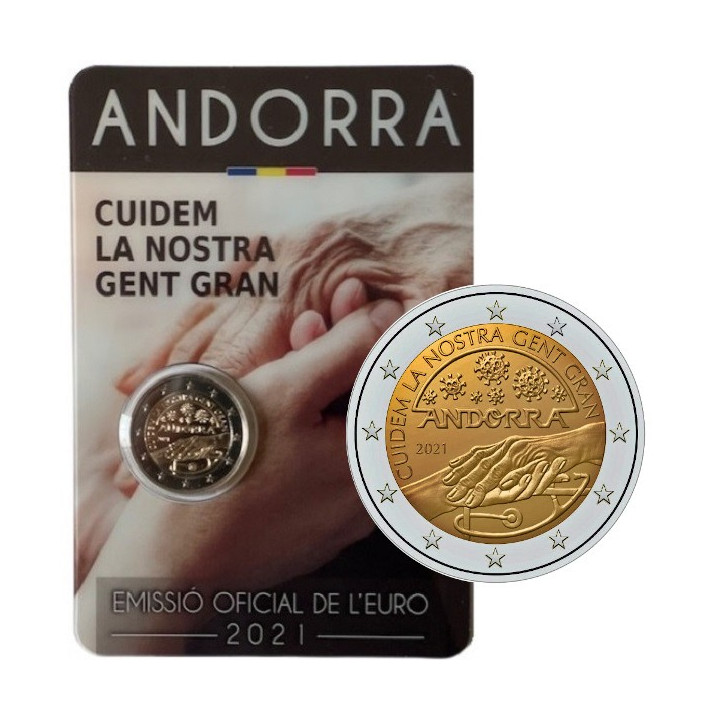 Andorra 2 Euro 2021 "Our Elderly" BU (Coin Card)