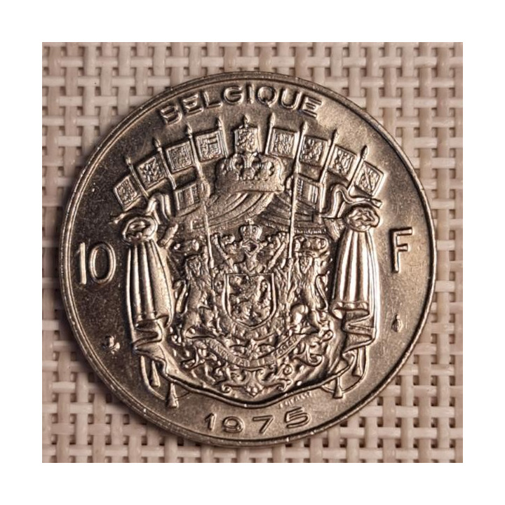 Belgium 10 Francs 1975 KM-155 XF