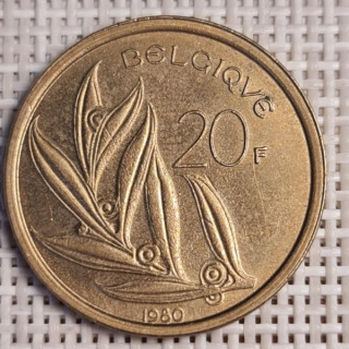 Belgium 20 Francs 1980 KM-159 VF