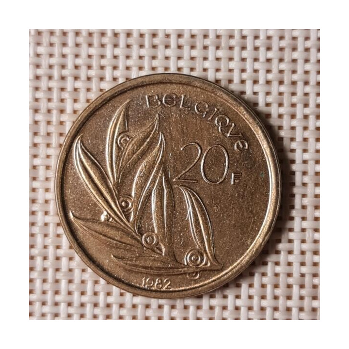Belgium 20 Francs 1982 KM-159 VF