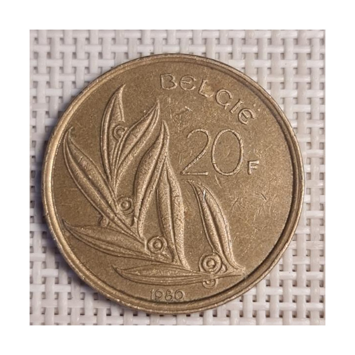 Belgium 20 Francs 1980 KM-160 VF