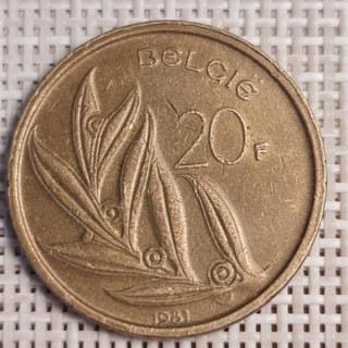 Belgium 20 Francs 1981 KM-160 VF