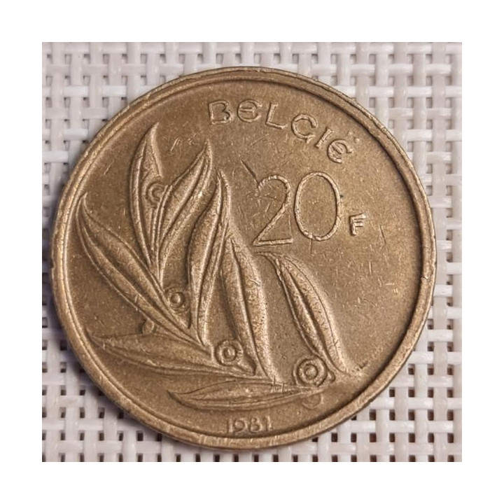 Belgium 20 Francs 1981 KM-160 VF