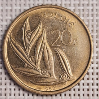 Belgium 20 Francs 1982 KM-160 VF