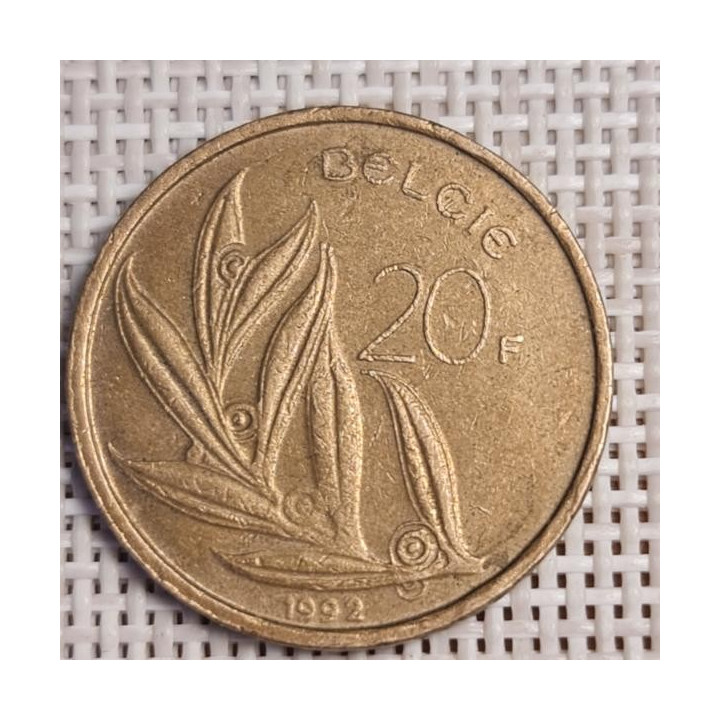 Belgium 20 Francs 1992 KM-160 VF