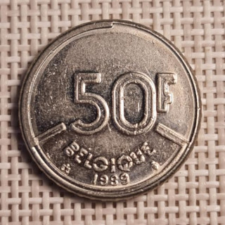 Belgium 50 Francs 1989 KM-168 VF