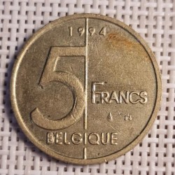 Belgium 5 Francs 1994 KM-189 VF