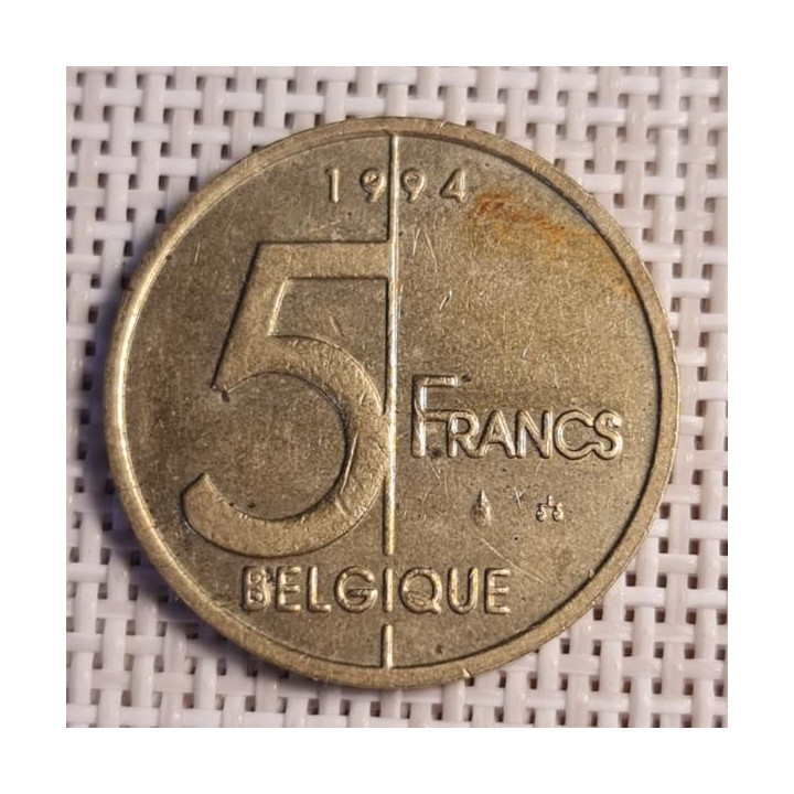 Belgium 5 Francs 1994 KM-189 VF