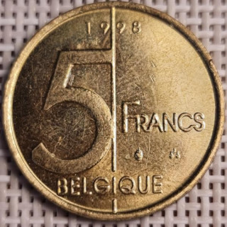 Belgium 5 Francs 1998 KM-189 VF