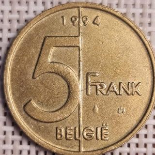 Belgium 5 Francs 1994 KM-190 VF
