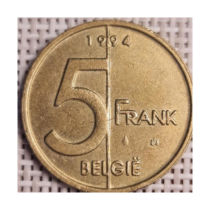 Belgium 5 Francs 1994 KM-190 VF