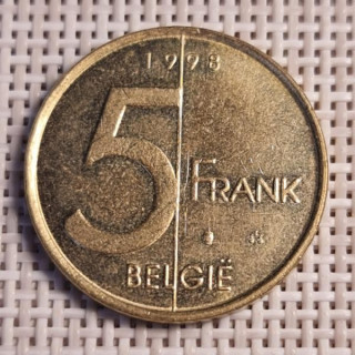 Belgium 5 Francs 1998 KM-190 VF