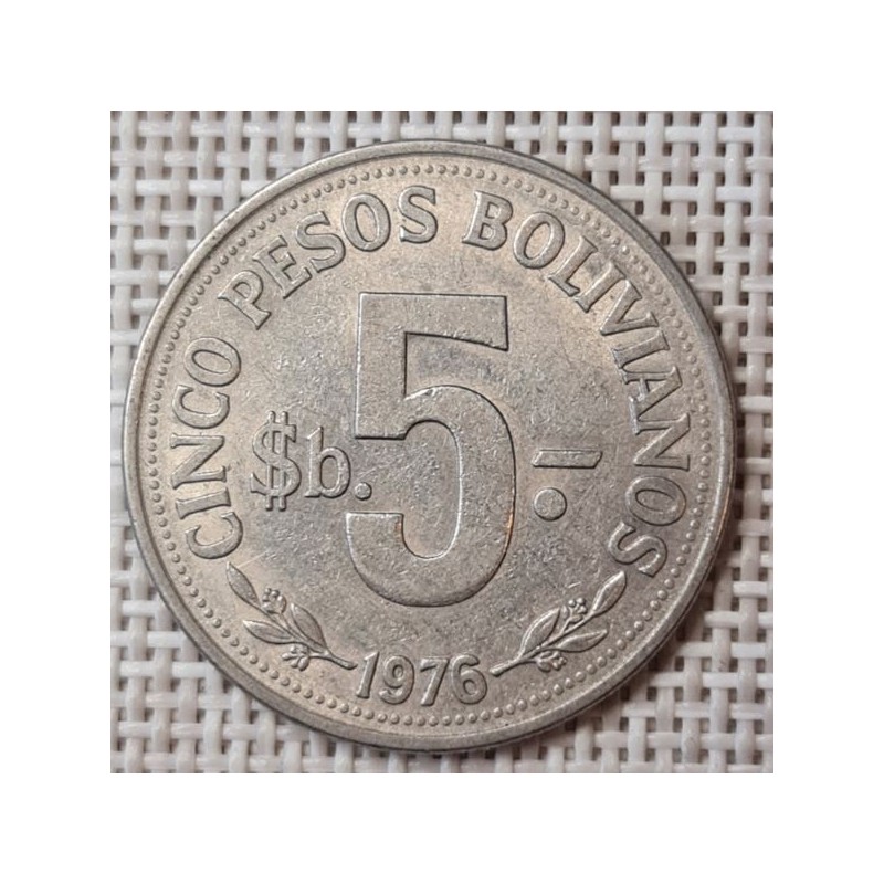 Bolivia 5 Pesos 1976 KM-197 VF