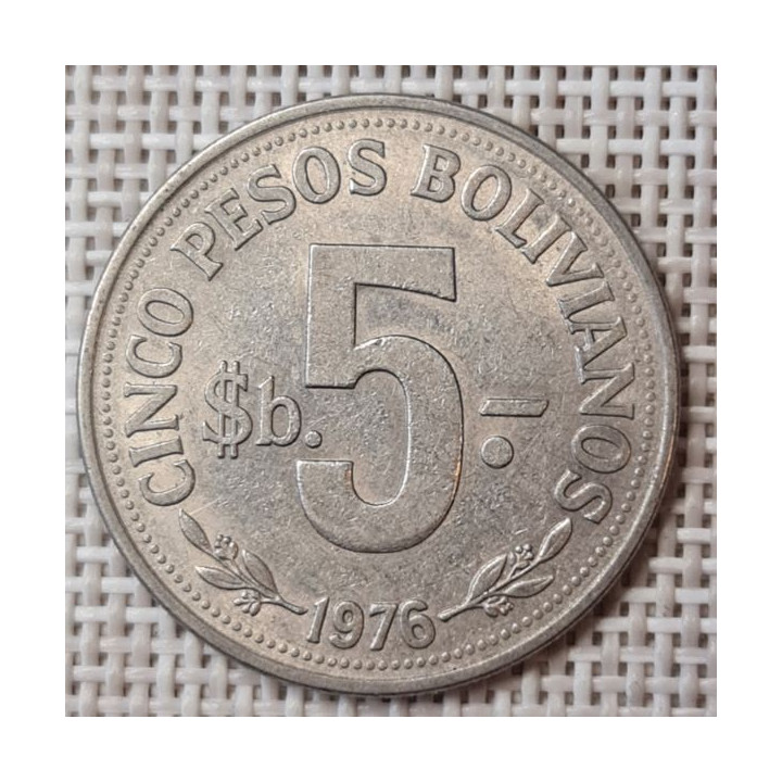 Bolivia 5 Pesos 1976 KM-197 VF