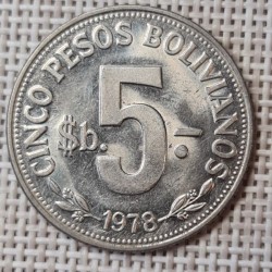 Bolivia 5 Pesos 1978 KM-197 XF