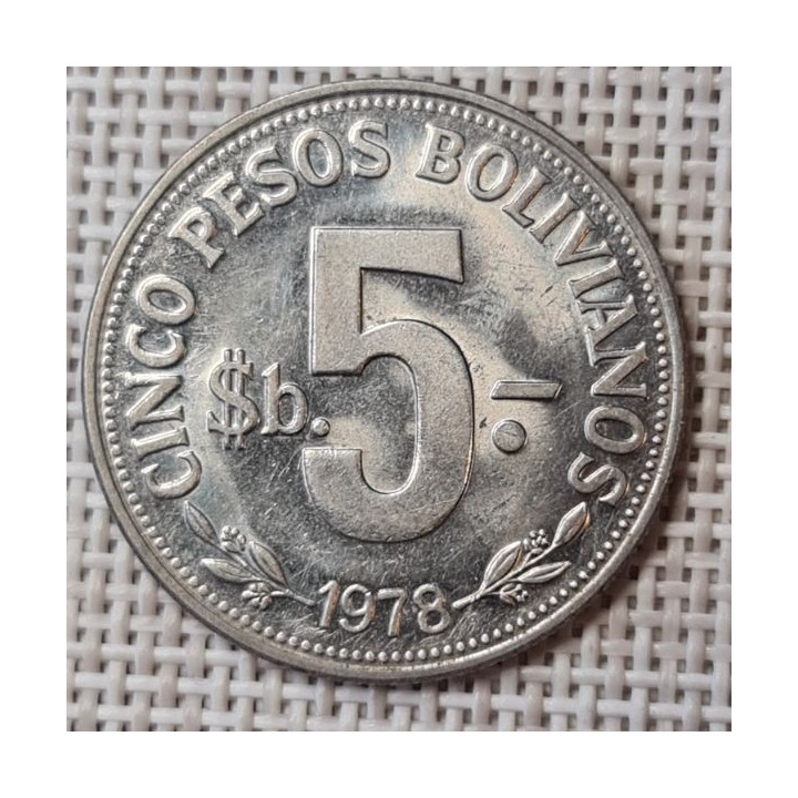 Bolivia 5 Pesos 1978 KM-197 XF