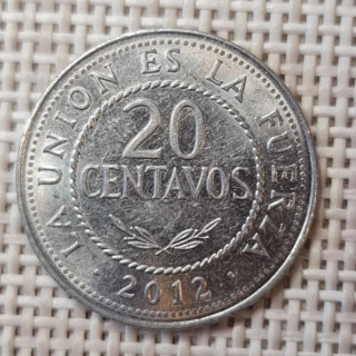 Bolivia 20 Centavos 2012 KM-215 XF