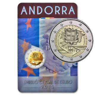 Andorra 2 Euro 2015 "Agreement with EU" BU (Coin Card)