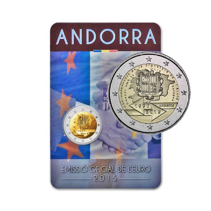 Andorra 2 Euro 2015 "Agreement with EU" BU (Coin Card)