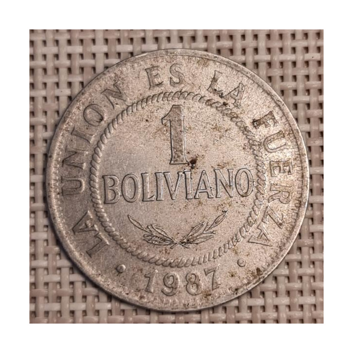 Bolivia 1 Boliviano 1987 KM-205 VF