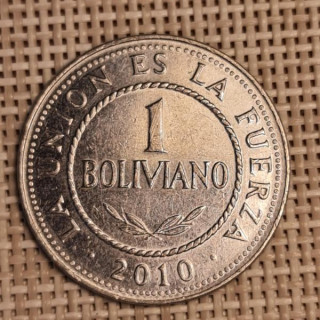 Bolivia 1 Boliviano 2010 KM-217 VF