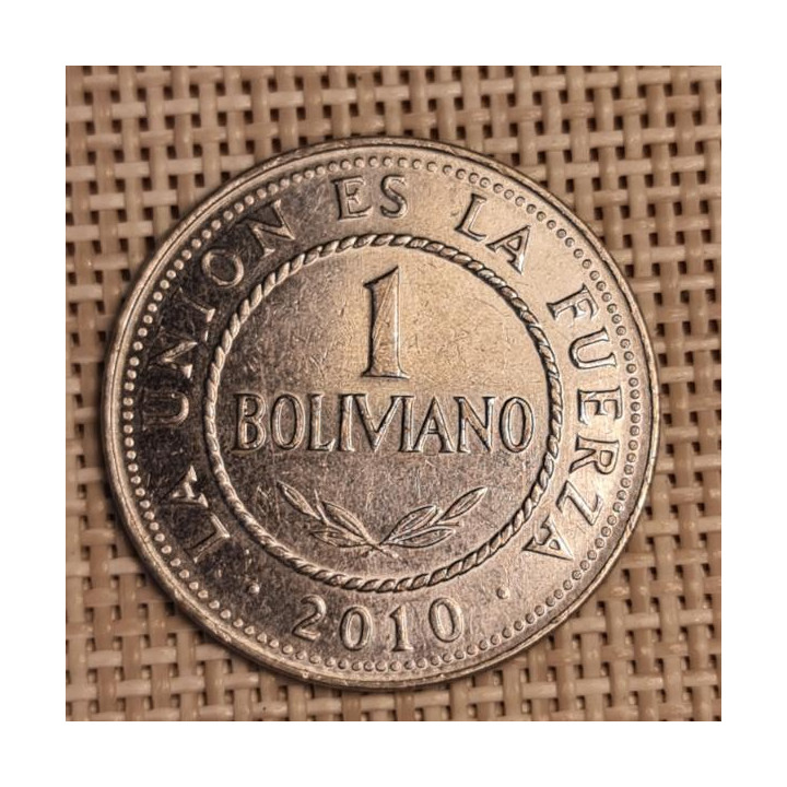 Bolivia 1 Boliviano 2010 KM-217 VF