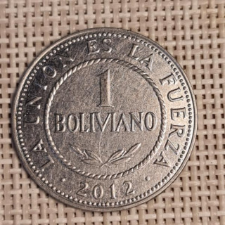 Bolivia 1 Boliviano 2012 KM-217 VF