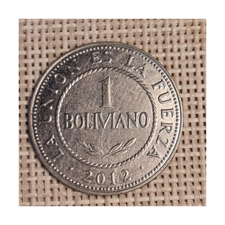 Bolivia 1 Boliviano 2012 KM-217 VF