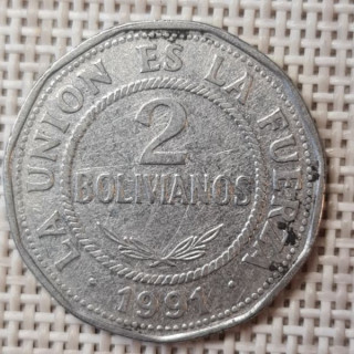Bolivia 2 Bolivianos 1991 KM-206.1 VF